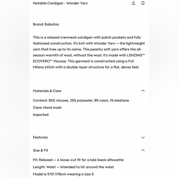 Aritzia notable cardigan - Picture 3 of 4